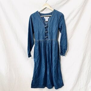Vintage Denim Midi Dress S
